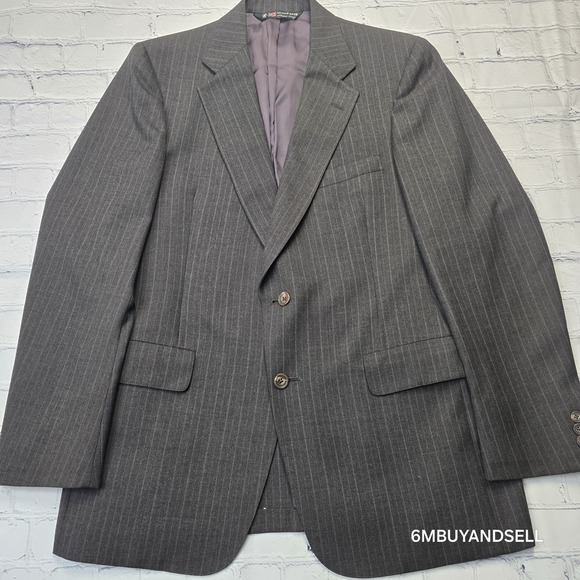 VTG Austin Reed Regent St Pinstripe Wool Blazer Sport Coat 42R Read Description - Picture 3 of 16